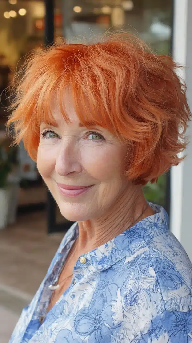 Chopped Copper Feathered Pixie-Bob with Soft Micro-Fringe