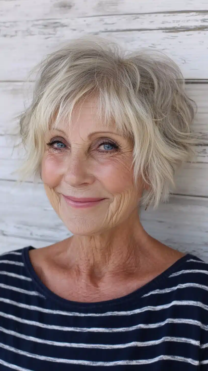 Textured Silver Pixie-Bob with Micro-Bangs