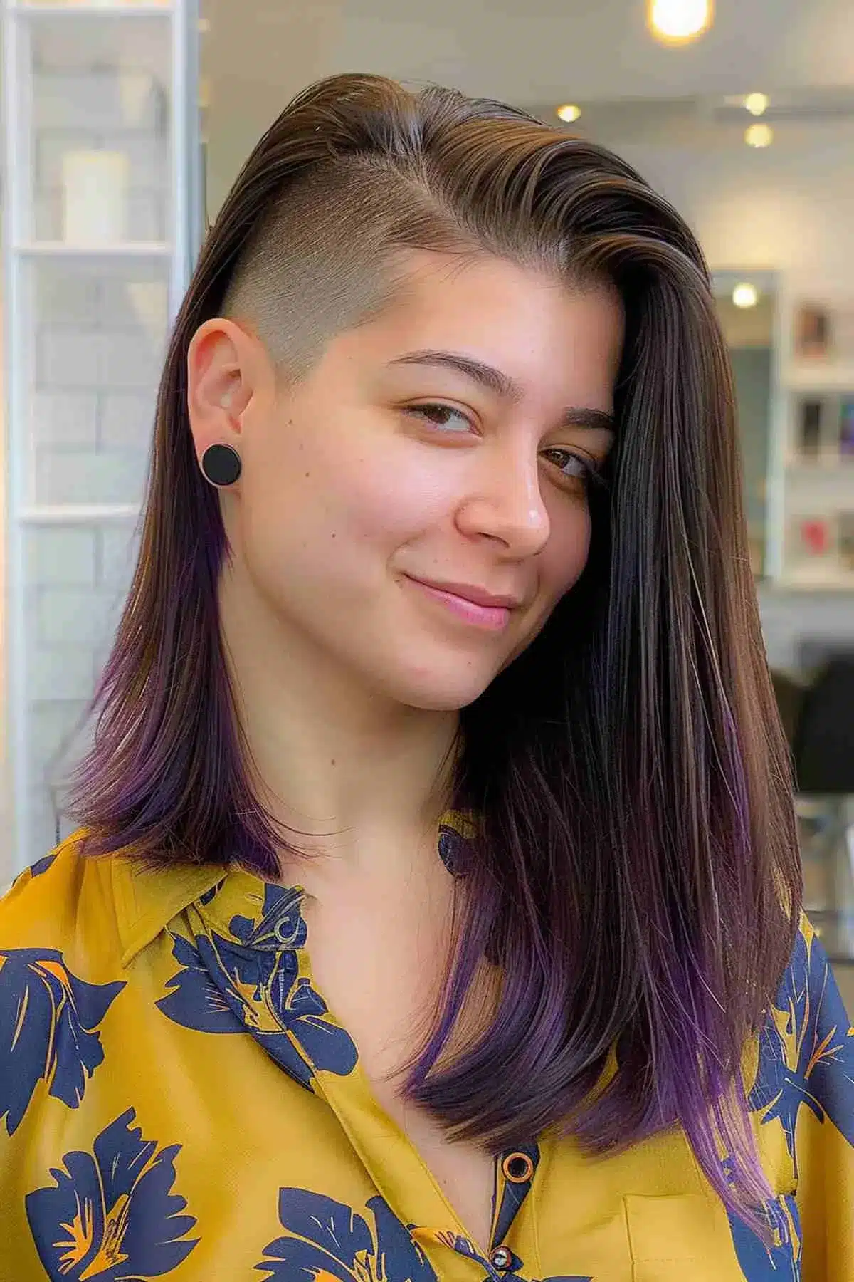 50 Low-Maintenance Medium-Length Haircuts for Busy Women 14 Mid-Length Chop with an Undercut for Thicker Hair