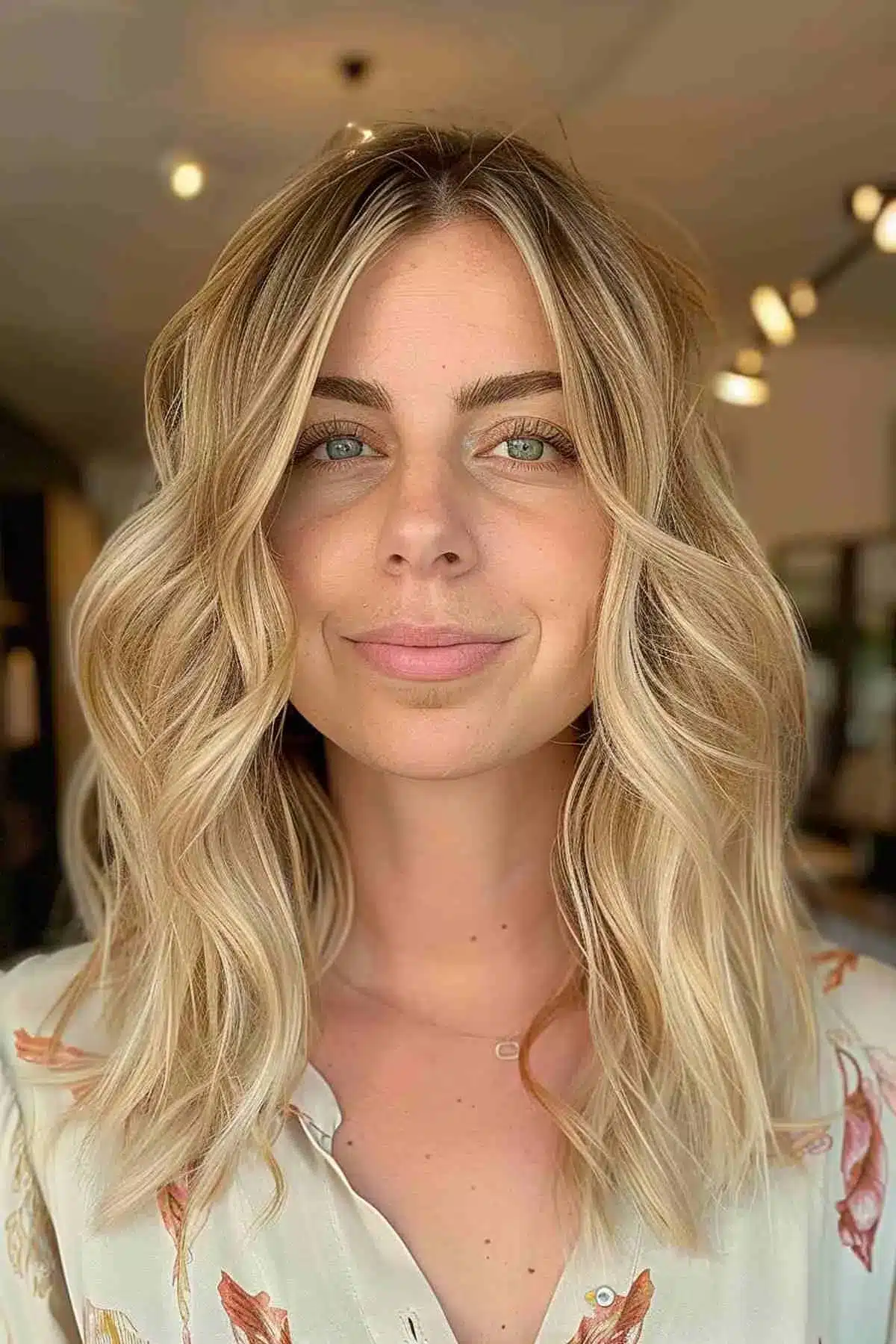 50 Low-Maintenance Medium-Length Haircuts for Busy Women 15 Mid-Length Middle Part for Wavy Hair