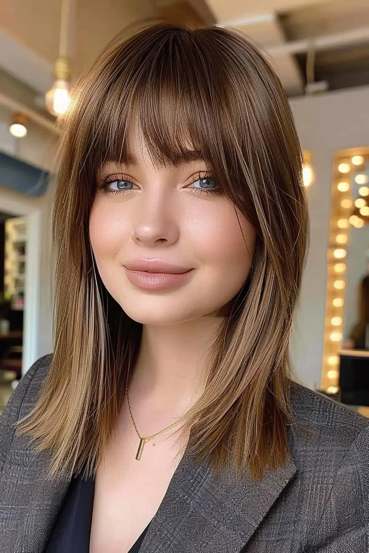 50 Low-Maintenance Medium-Length Haircuts for Busy Women 40 Edgy Lob with Bangs